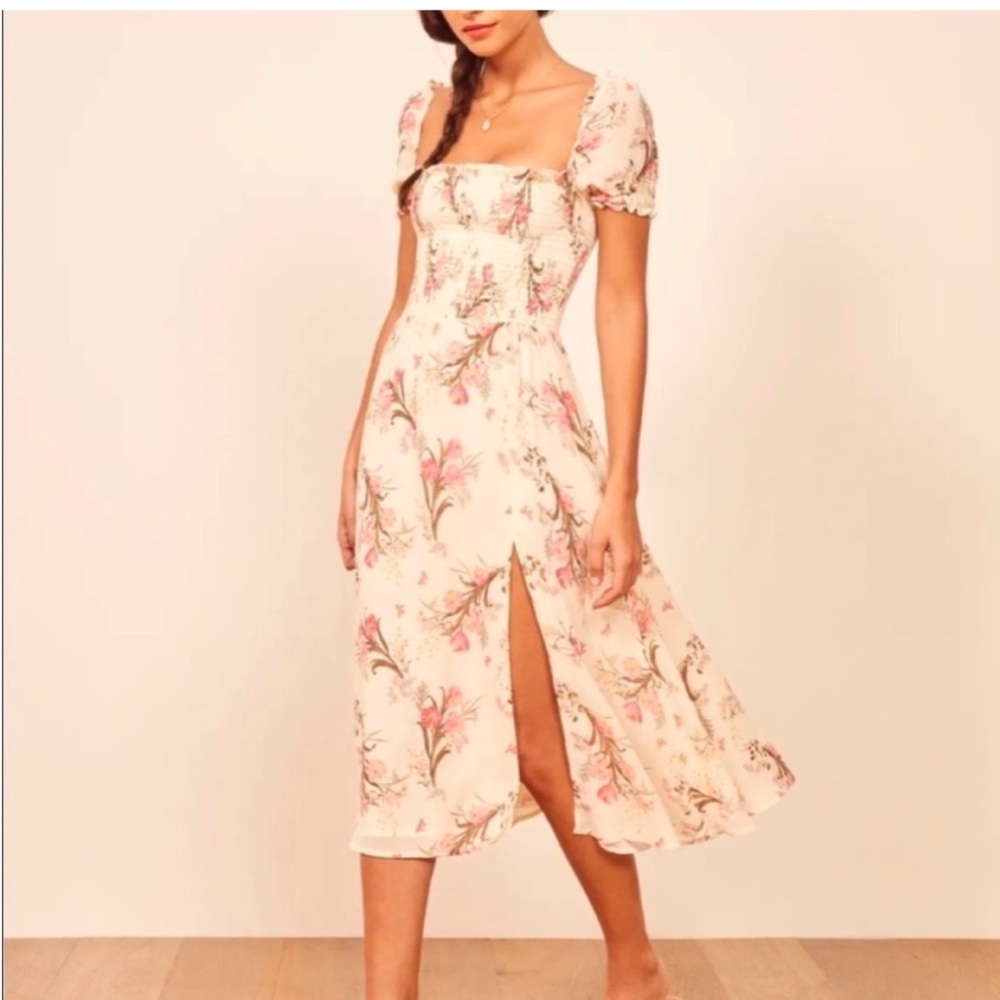 NWT Reformation floral Cream Dress